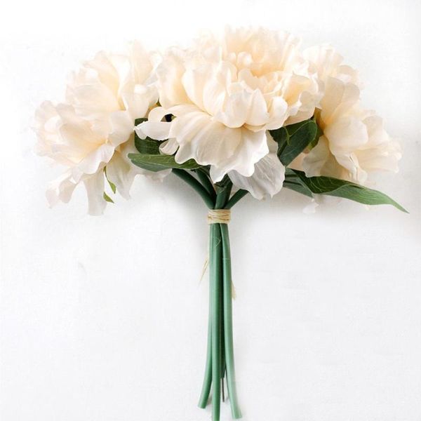 

bunch rose silk peony artificial flowers bridal wedding home bouquet party fake decor flower z2a1 decorative & wreaths