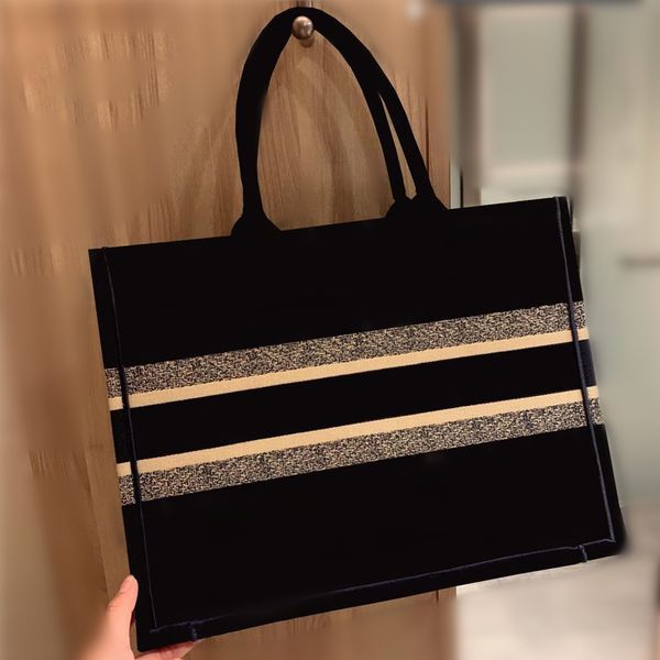 

luxury classic brand shopping totes embroidered canvas large capacity handbag high-quality female shoulder bag