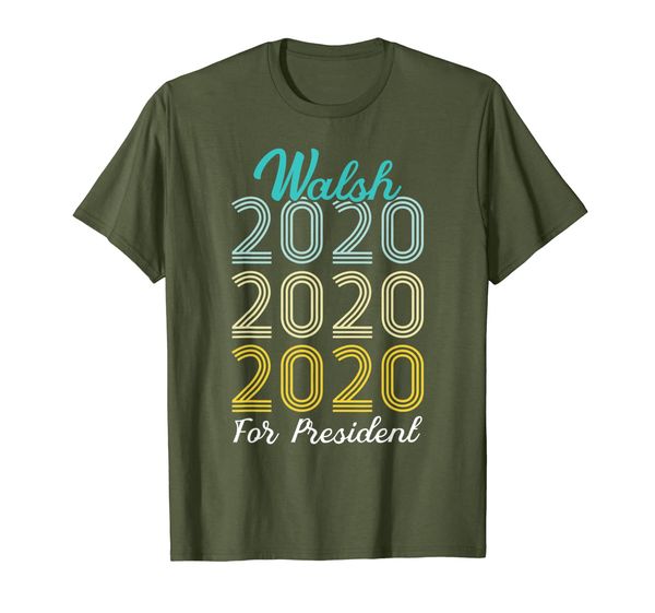 

joe walsh as usa president in 2020 t-shirt, White;black