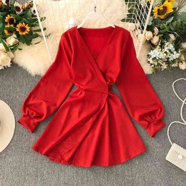 

new fashion women's autumn dress v-neck dresses winter dress 201025, Black;gray