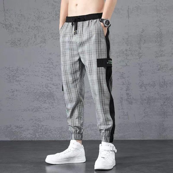 

men's pants summer casual loose stretch leggings ice silk super thin quick drying, Black