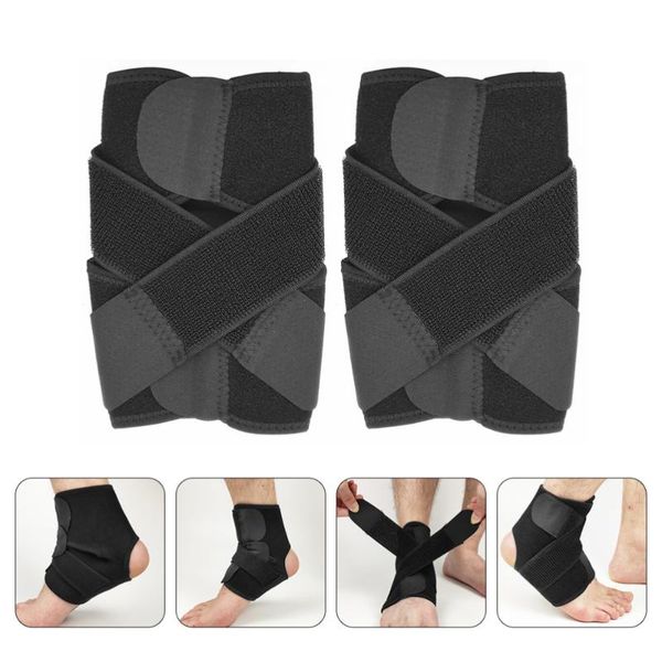 

ankle support 2pcs braces fitness anti sprain prevention (black), Blue;black