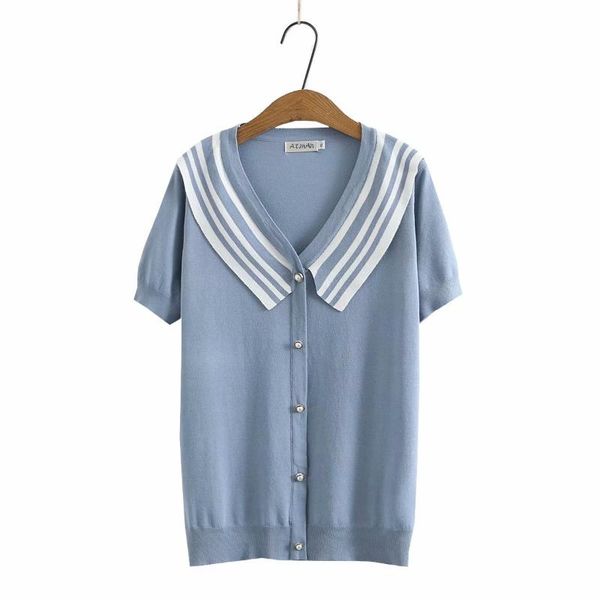 

plus size t-shirt lapel contrast color ice silk short sleeves women t shirt 2021 knitted summer ladies tshirts female t-shirts, Black