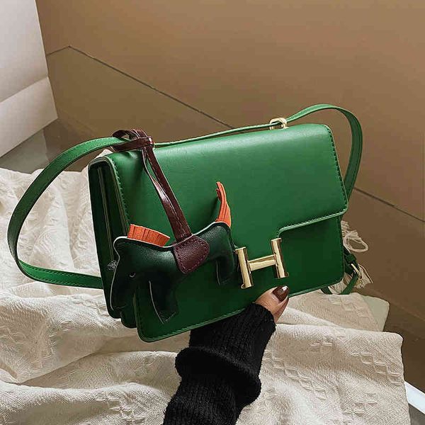 

2022 factory wholesale new bag kangkang single shoulder messenger square simple solid color women's h small bag