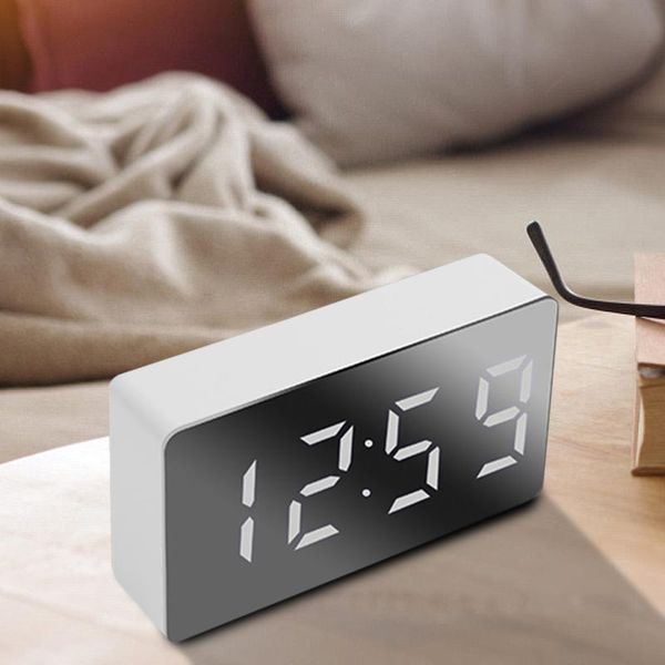 

other clocks & accessories led multifunctional mirror clock digital alarm snooze display time night lcd light table deskusb 5v/no batter
