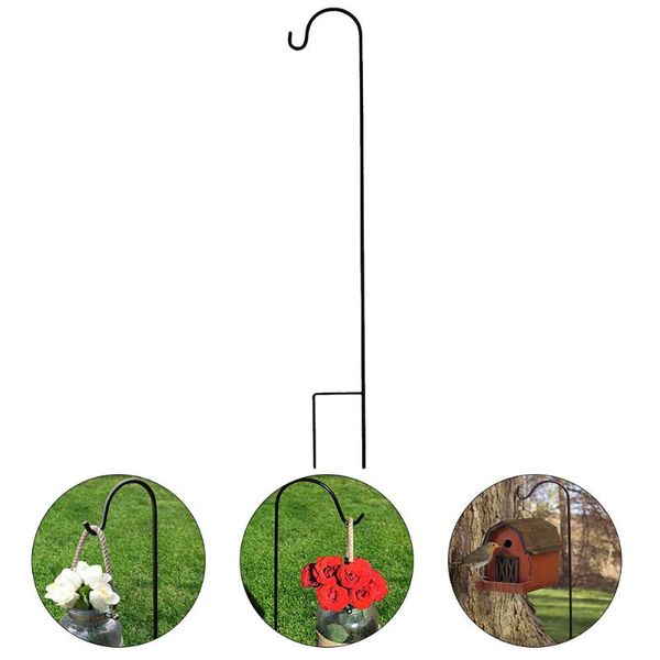 

hooks & rails 3pcs simple garden flag holder outdoor banner hook plunger pole