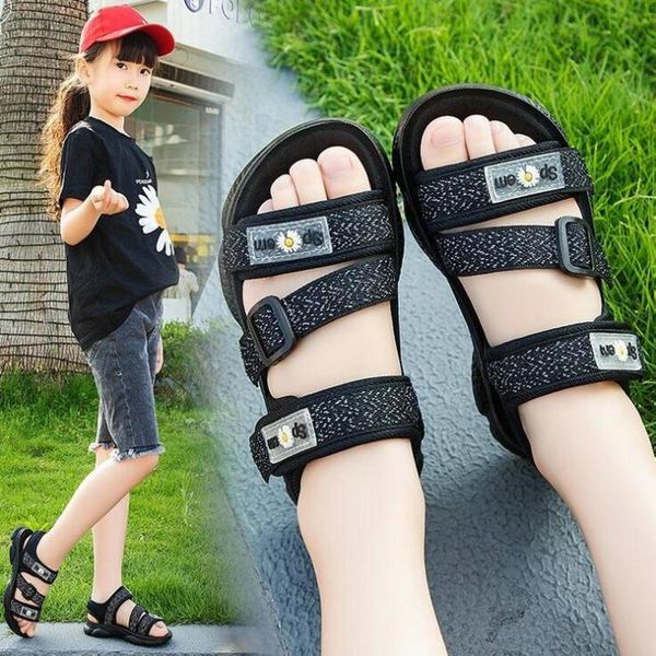 

sandals summer girls fabric , letters with diamond trend, female treasure princess shoes, fingerless beach lw2q, Black