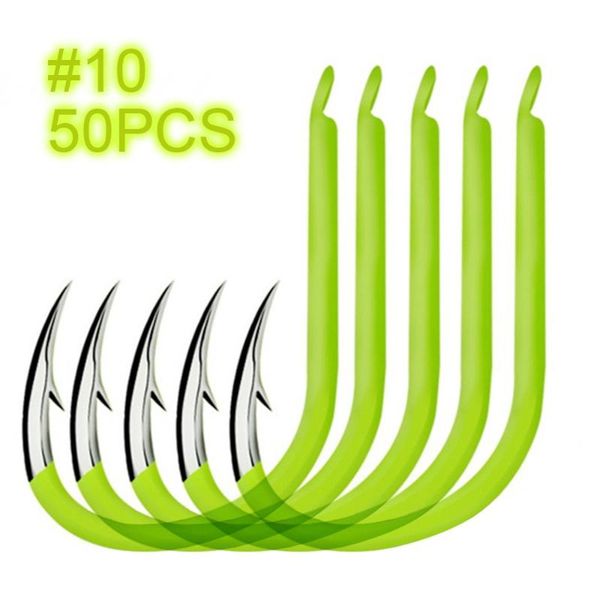 

fishing hooks 50pcs luminous carbon steel glow in night
