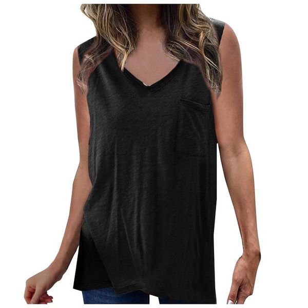 

women's camis v neck minimalism casual fashion solid-color camisole button loose and versatile elegant temperament tank tanks &, White