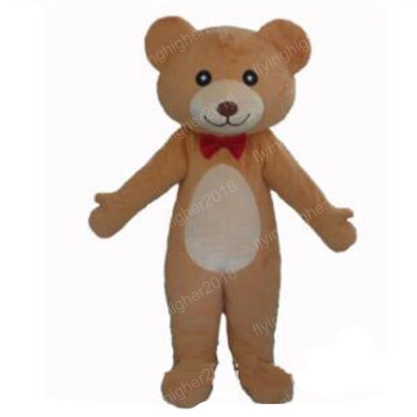 Halloween Red Tie Teddy Bear Mascot Costume Di alta Qualità Cartoon Anime Tema Carattere carattere Carnevale Unisex Adulti Outfit Christmas Birthday Party Dress