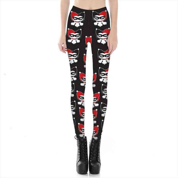 

black cartoon cat print girls women legging plus size digital fitness pink purple legins s to 4xl
