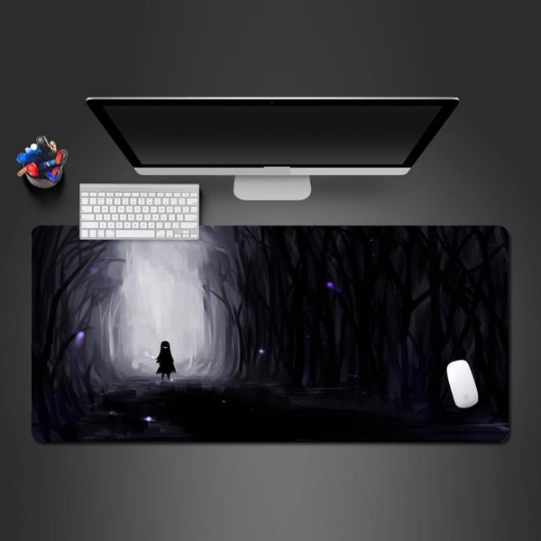 

mouse pads & wrist rests super anime girl dark senior pad lapkeyboard natural rubber side whipstitch speed play professional mat