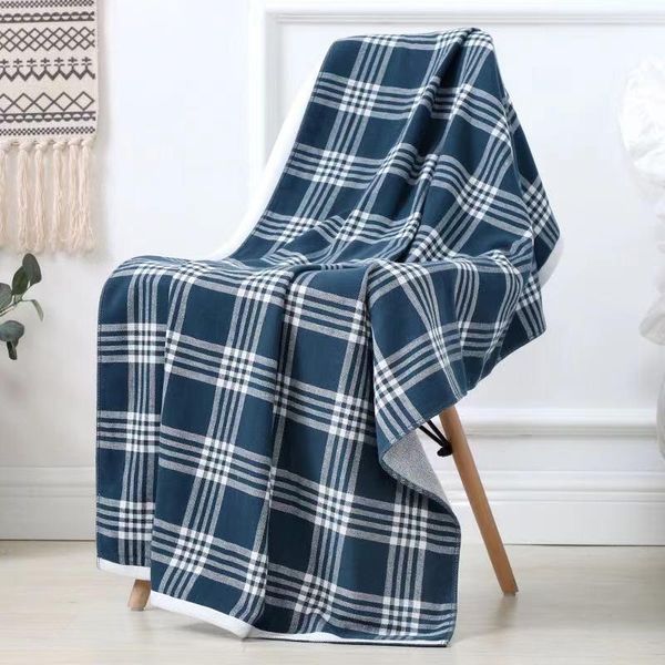 

towel cotton gauze male plaid bath simple family and female 70*140