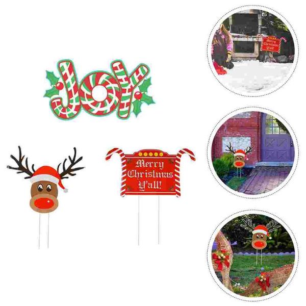 

greeting cards 3pcs xmas outside decor signs christmas ground insert ornaments