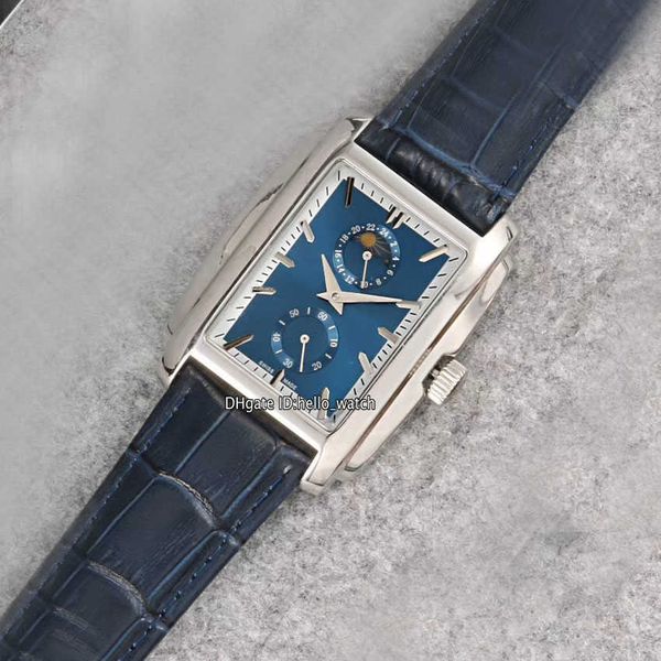 

designer watches steel case 5200g-001 blue dial moon phase automatic mens watch blue leather strap sapphire sport 6 color discount, Slivery;brown