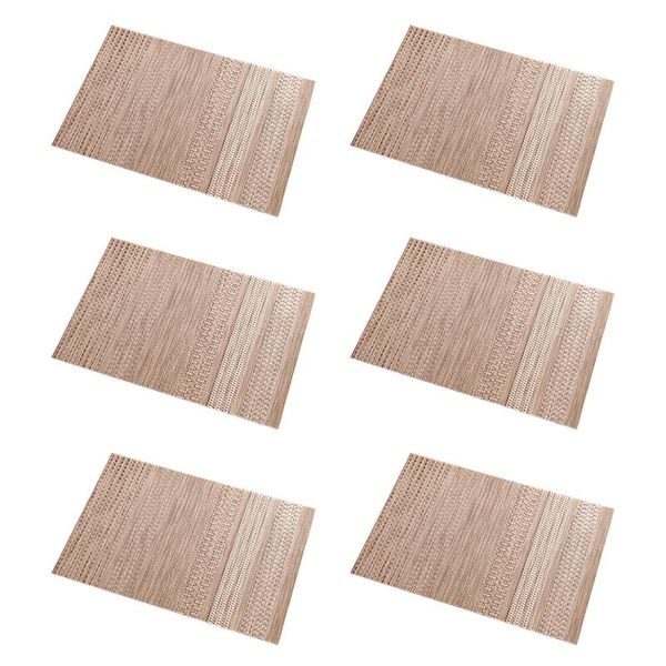 

mats & pads 6pcs for dining table pvc dustproof heat insulation stain resistant party durable place set kitchen restaurant cross woven