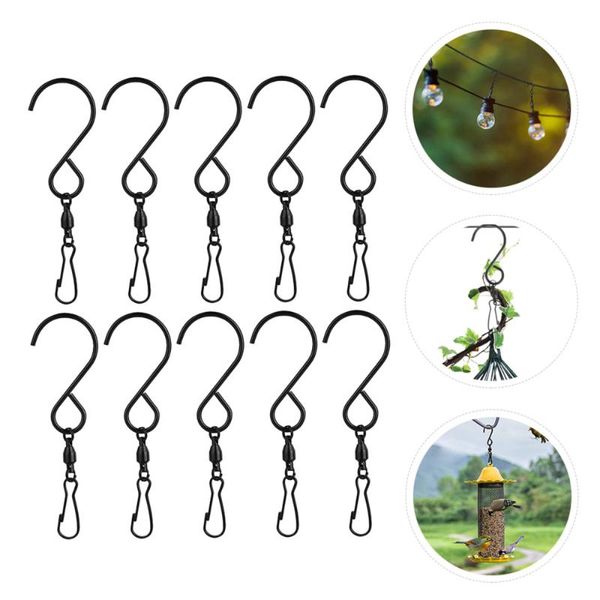

hooks & rails 8pcs swivel clips for hanging wind spinners chimes bird feeder