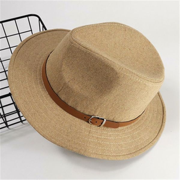 

new men's jazz knight belt british autumn and winter casual woollen hat khaki hat, Black;white