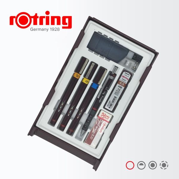 

gel pens germany rotring stylus master set liner/mechanical pencil/refill/ink/eraser/compass graphics design