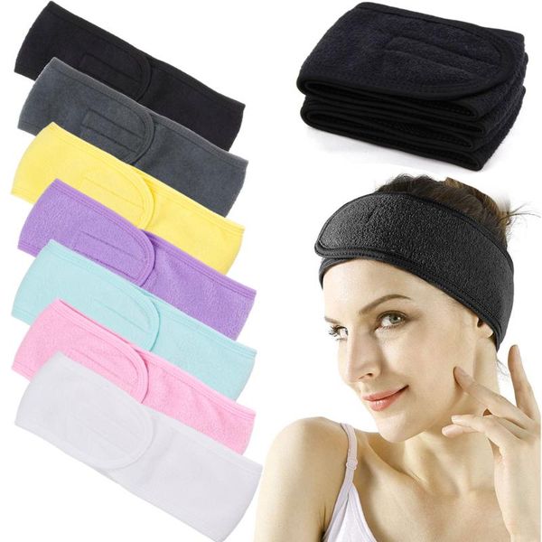 

false eyelashes eyelash extension spa face headband make up wrap head terry cloth washing shower adjustable towel with magic tape