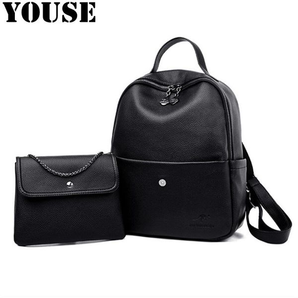 

backpack style youse brand 2021 leather trend versatile shoulder contracted cow bag small chain women bookbag softback