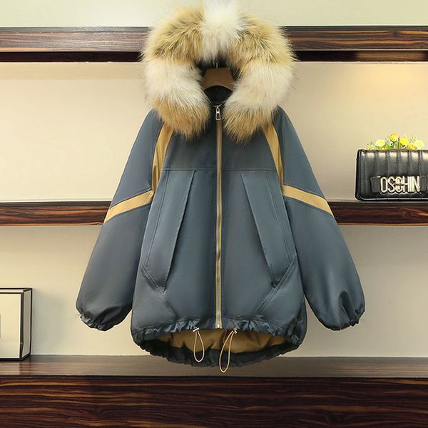

winter cotton medium length thick padded jacket, Black;brown