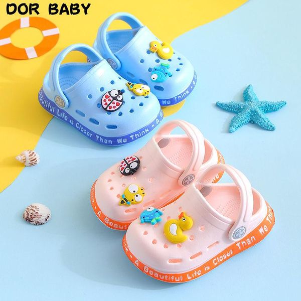 

sandals slippers for boy girl rainbow shoes 2021 summer toddler animal kids outdoor baby pvc cartoon, Black;red