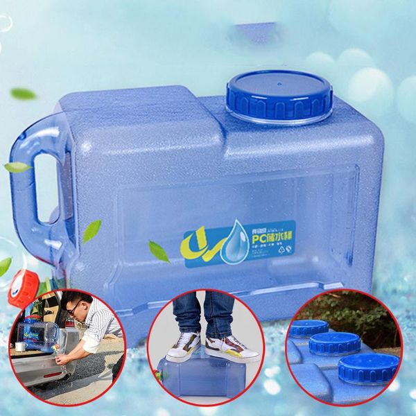 

hydration packs portable pc water container with lid and spigot 12 l square jug for camping hiking self-drive tour