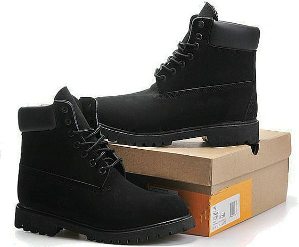 

classic men women winter outdoor boot couples leather high cut warm snow boots casual martin boots hiking sports trainer shoes snea, Black