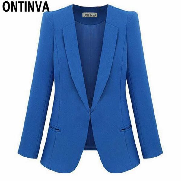 Blazer giallo da donna Feminino Plus Size 4XL Giacca formale da donna Bianco Blaser Rosa Abito da donna blu femminile da ufficio 210527