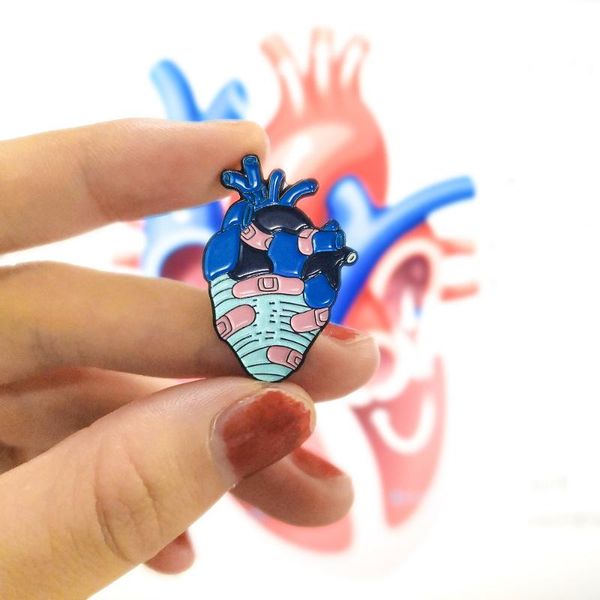

pins, brooches heart punk pins band-aid repair broken badges bag accessories enamel for friends gifts jewelry, Gray