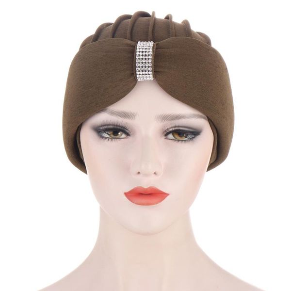 

turban hats for women solid rhinestone sponge headwear caps chemo beanies headwrap cancer beanie/skull, Blue;gray