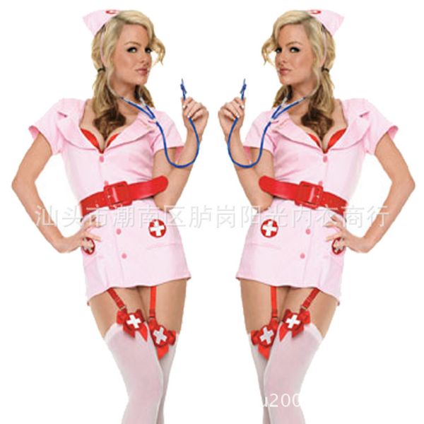 

stage carnival fun underwear nurse uniform suit cosplay role play, Black;red