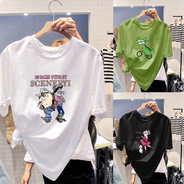 

collared designers t shirts loose type crop womens t-shirt femme tshirt cotton clothes summer camisas de hombre white dress round collar wom