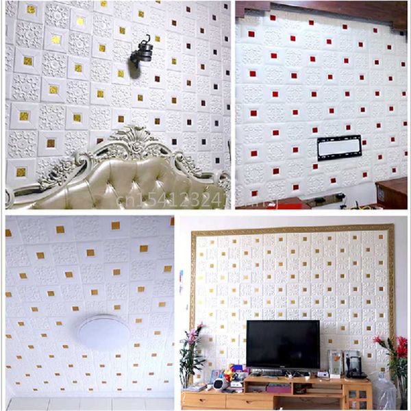 

wall stickers 3d ceiling roof decoration foam wallpaper stereo waterproof diy tv background