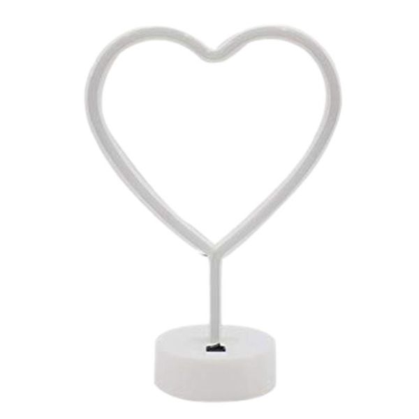 

neon heart light led signs night room decor shaped with holder base table for bedroom strings