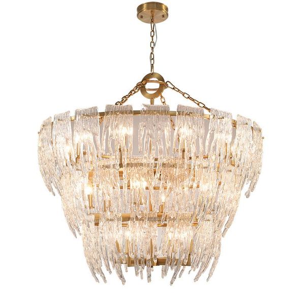 

pendant lamps postmodern light luxury creative glass chandelier personality design villa living room model exhibition hall