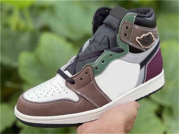 

2022 release 1 high og hand crafted athletic shoes men women black archaeo brown dark chocolate outdoor sneakers size 36-47