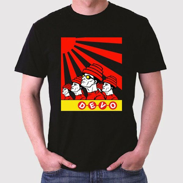 

new devo logo men's black t-shirt size s to 3xl, White;black