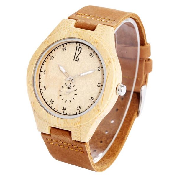 

wristwatches exquisite leather wood watch for male delicate custom made men's watches wooden novel wooded wristwatch reloj para hombre, Slivery;brown