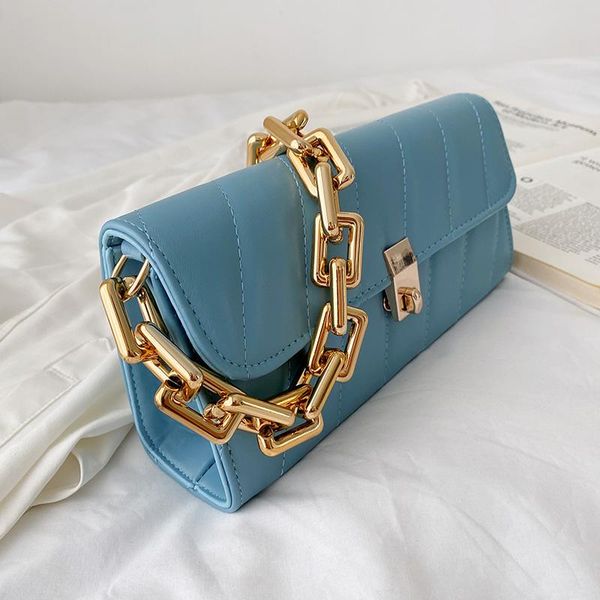 

shoulder bags gold chain for women 2021 summer pu leather crossbody luxuury elegant handbags bag trend