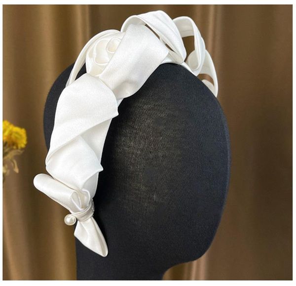 

hair clips & barrettes irregular white ribbon wedding crowns headbands pearls evening hairbands brides accessories prom jewelry diadema, Golden;silver