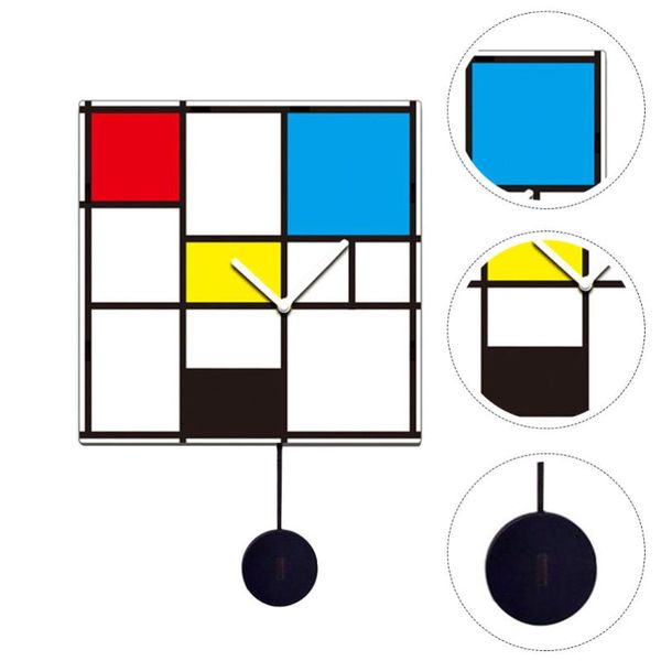 

wall clocks creative clock wood hanging square vintage home indoor decoration