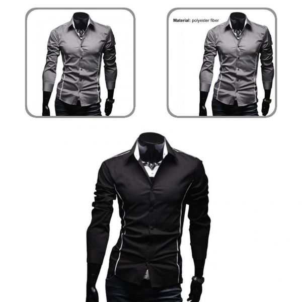 

men's casual shirts formal great slim autumn shirt anti-wrinkle handsome for dating, White;black