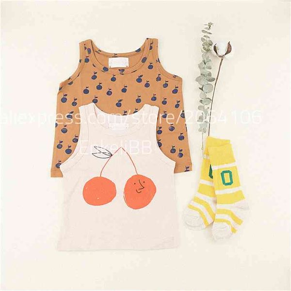 

fashion brand design kids summer clothes sleeveless t shirt for todler boys child girl cotton 210619, Blue