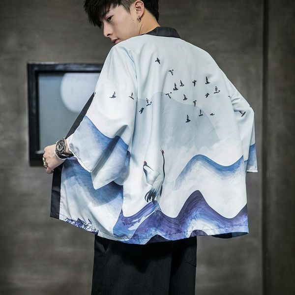 

men's jackets kemoy 2021 chinese style printed casual oversize jacket male open stitch clothing, Black;brown