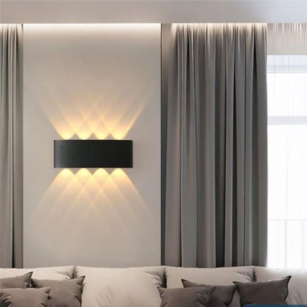 

indoor outdoor waterproof curved led wall lamps double-guide light arc home lighting fixture for bedroom aisle patio lamp