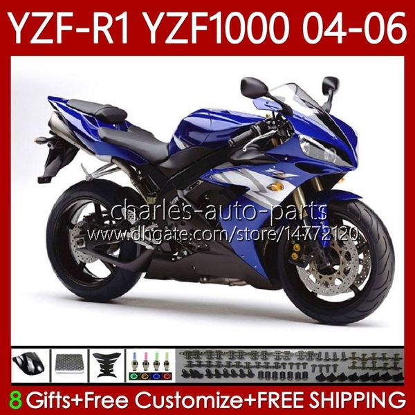 Стоковая синяя мотоцикл корпус для Yamaha YZF-R1 YZF-1000 YZF R 1 1000 CC 2004-2006 Bodywork 89no.5 YZF R1 1000CC YZFR1 04 05 06 YZF1000 2004 2005 2006 OEM Обтекивает комплект