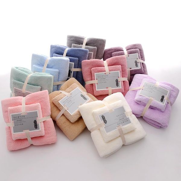 

high density coral fleece towel bath set for adults, children and mothers