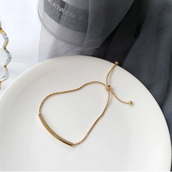 

hand catenary trendy ins fashion niche design simple adjustable bracelet fashion day korean girl 1951, Golden;silver